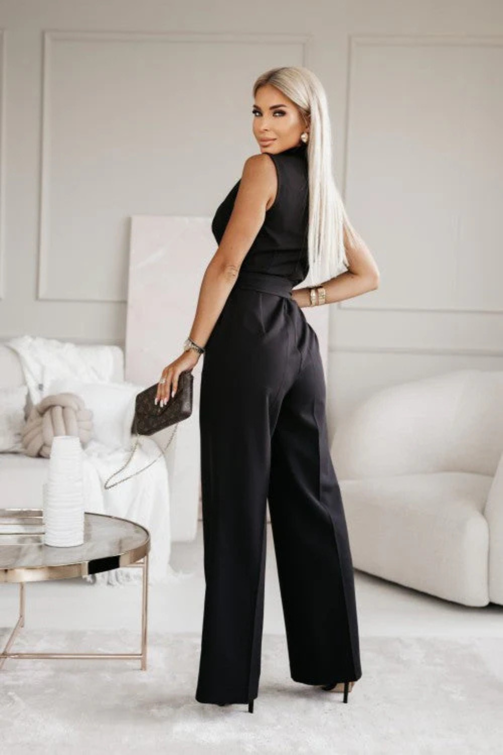Sleeveless Belted Jumpsuit for Women