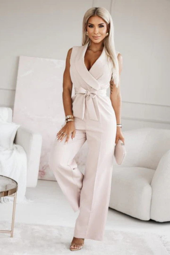 Sleeveless Belted Jumpsuit for Women