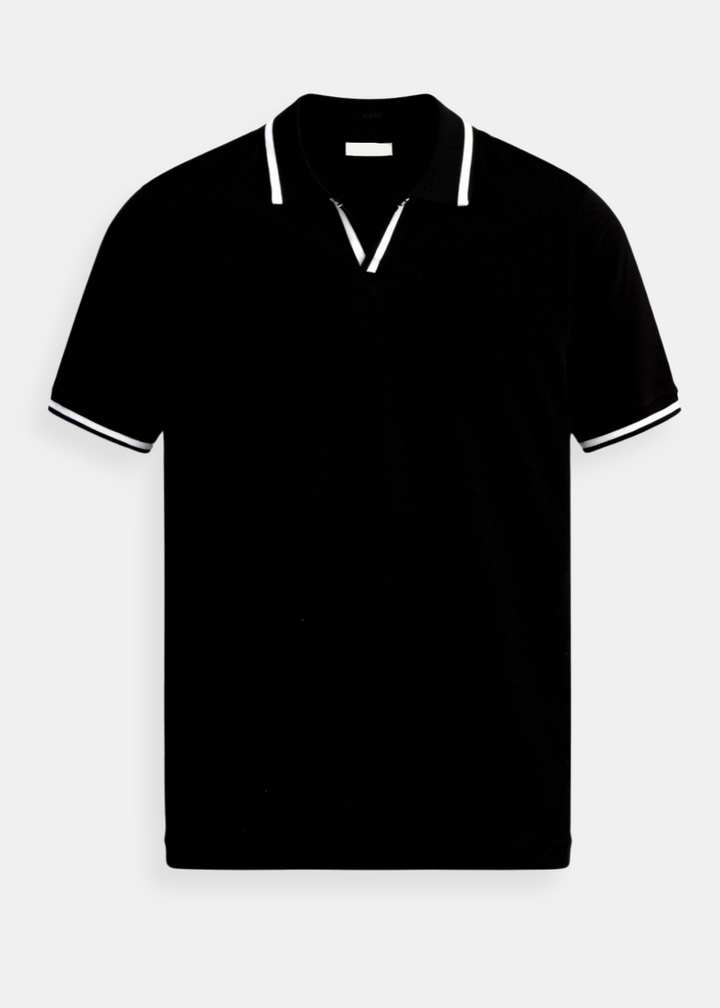 Slim Fit Knit Polo Shirt with Polo Collar for Men