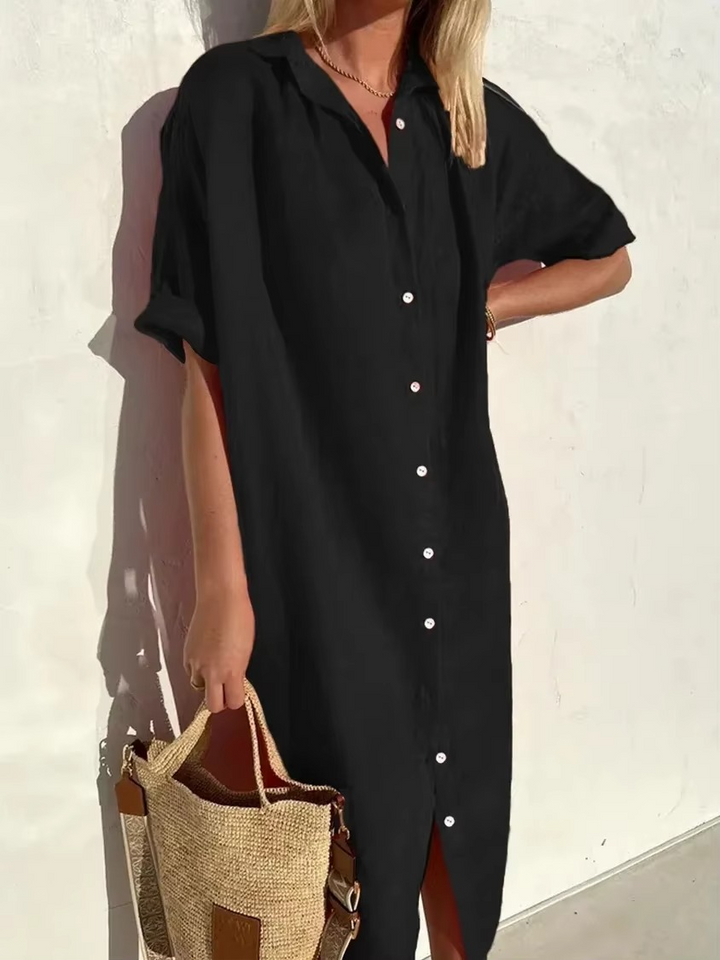 Solid Shirt Dress for Women