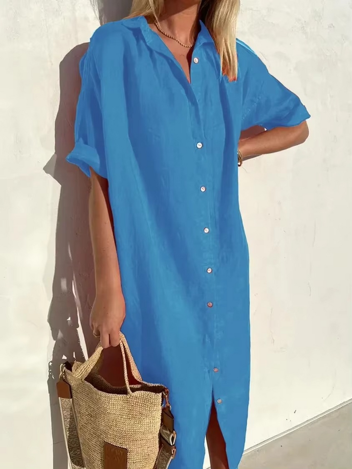 Solid Shirt Dress for Women