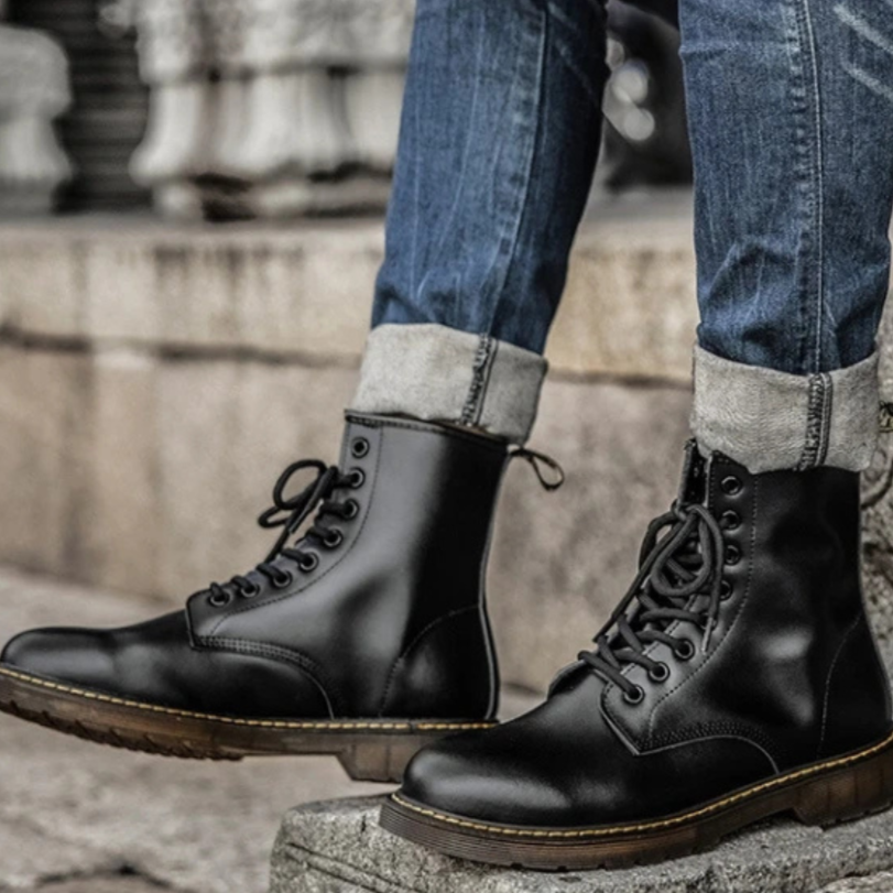 Square Heel Ankle Boots for Men