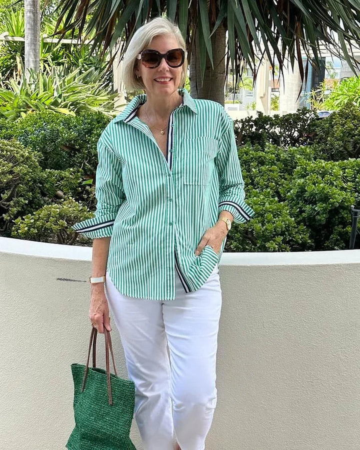 Striped Long Sleeve Shirt Women