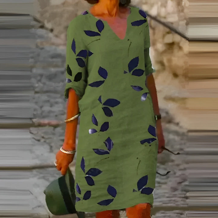 Stunning Women's Summer Dress Leaf Print