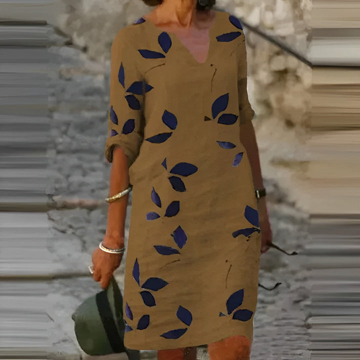 Stunning Women's Summer Dress Leaf Print