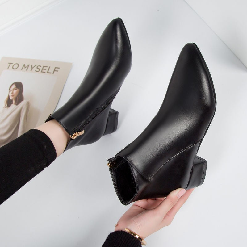 Stylish Leather Ankle Boots For Women Fall Fashion