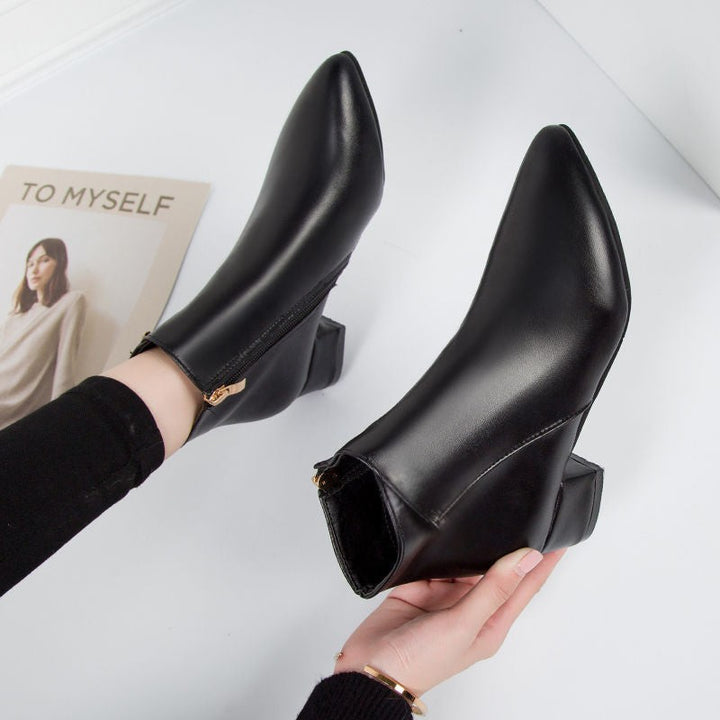 Stylish Leather Ankle Boots For Women Fall Fashion