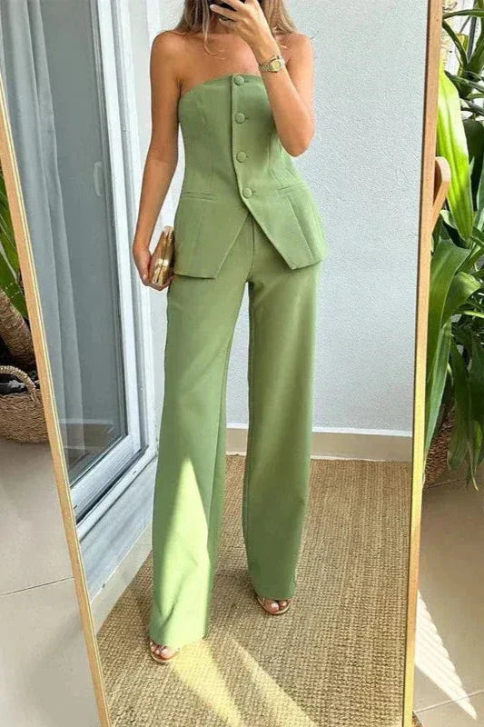 Stylish Strapless Jumpsuit For The Summer