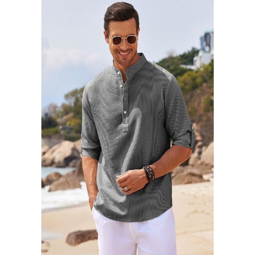 Stylish Stand Collar Summer Shirt for Men