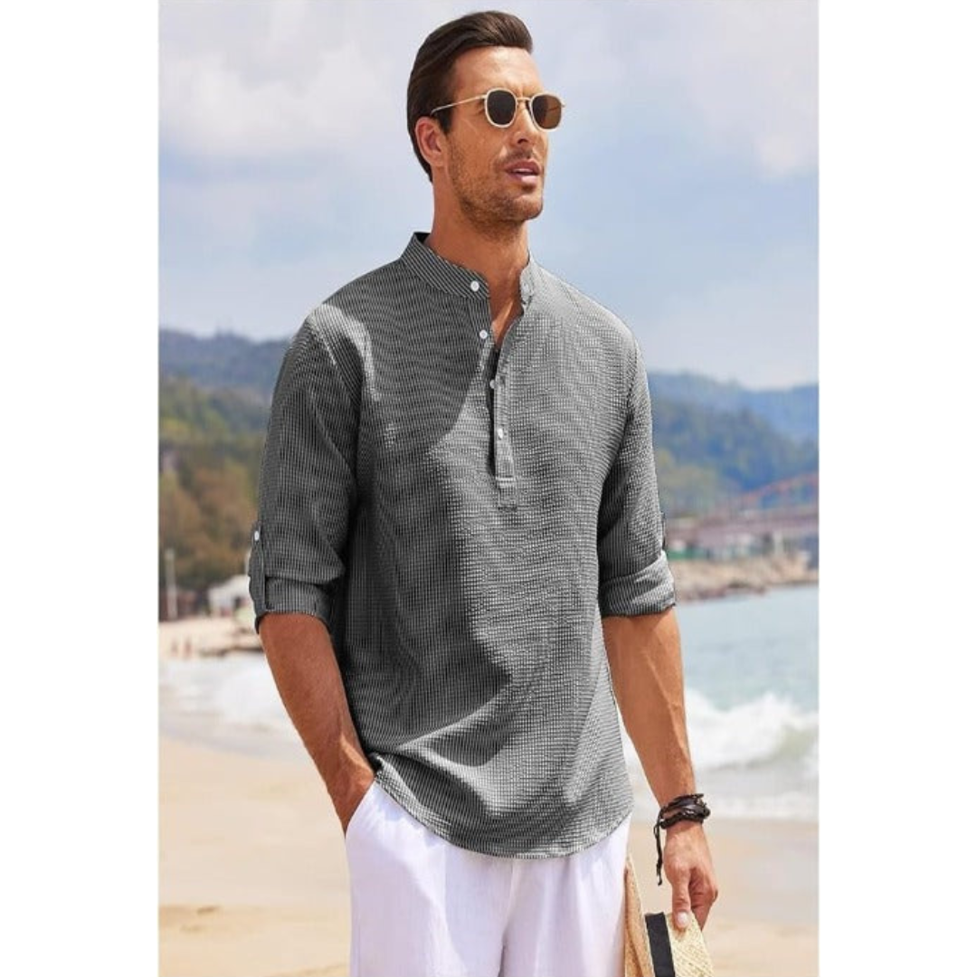 Stylish Stand Collar Summer Shirt for Men
