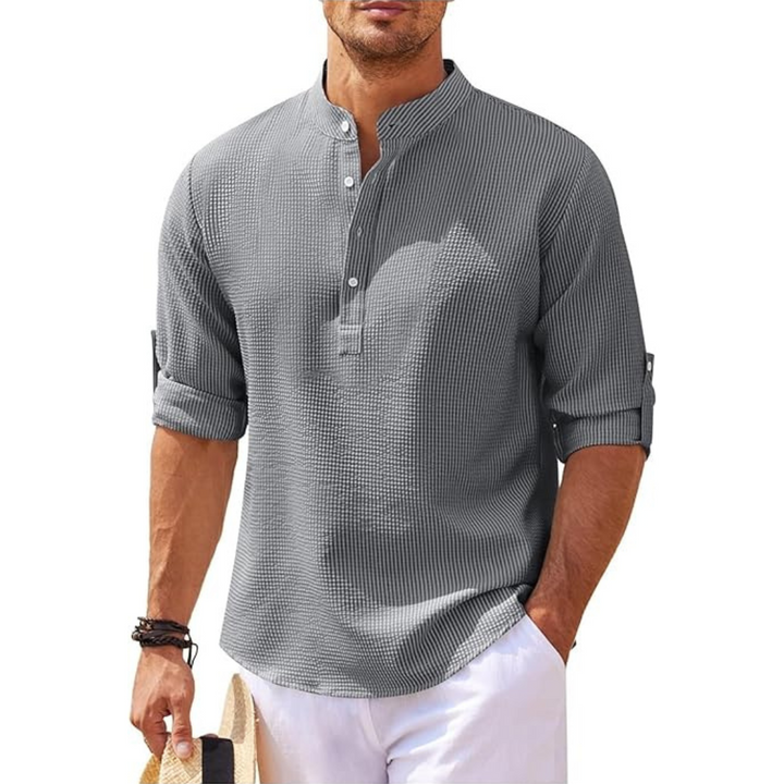 Stylish Stand Collar Summer Shirt for Men