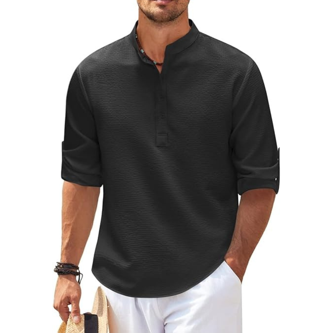 Stylish Stand Collar Summer Shirt for Men