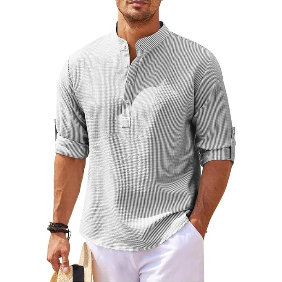 Stylish Stand Collar Summer Shirt for Men