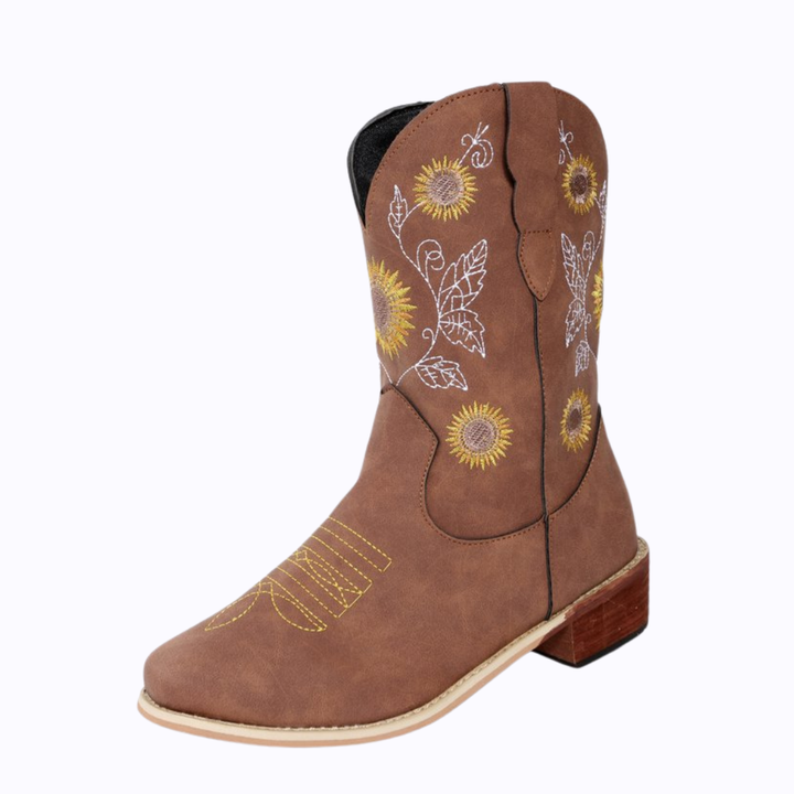Sunflower Pattern Boots for Women