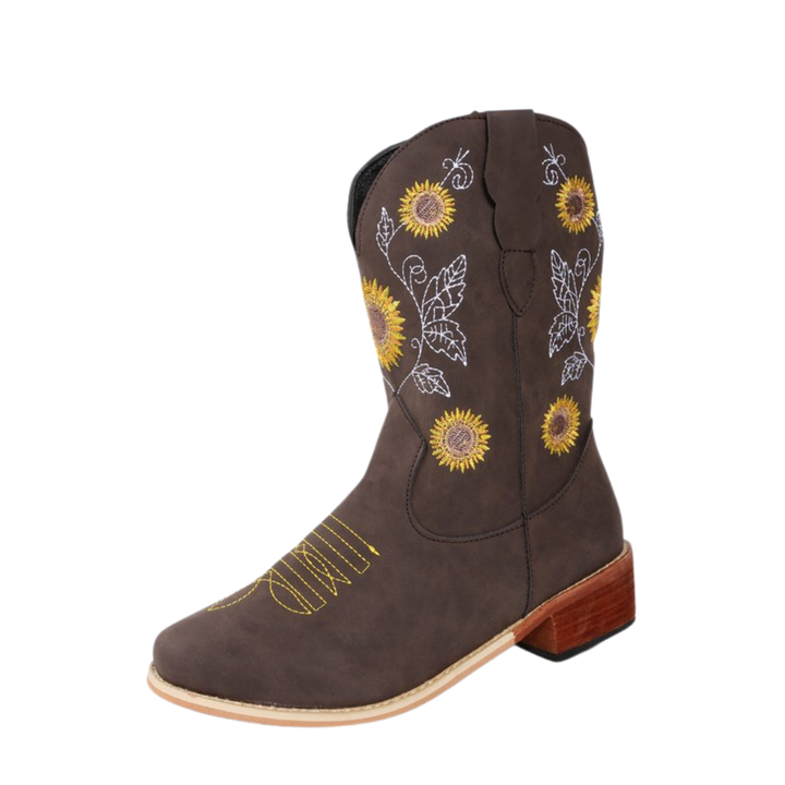 Sunflower Pattern Boots for Women