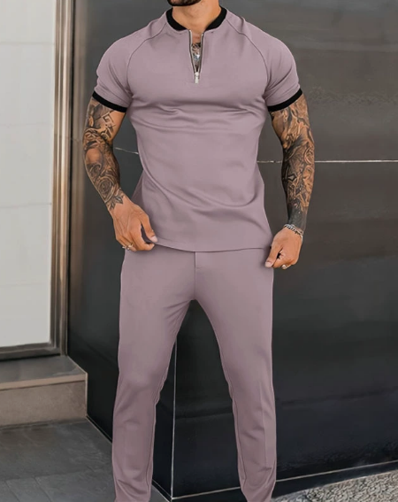 T-shirt and Pants With Zipper for Men