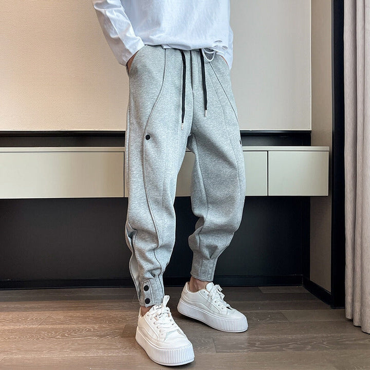 Tapered Jogger Trousers with Cuffed Ankles for Men