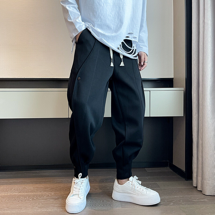 Tapered Jogger Trousers with Cuffed Ankles for Men