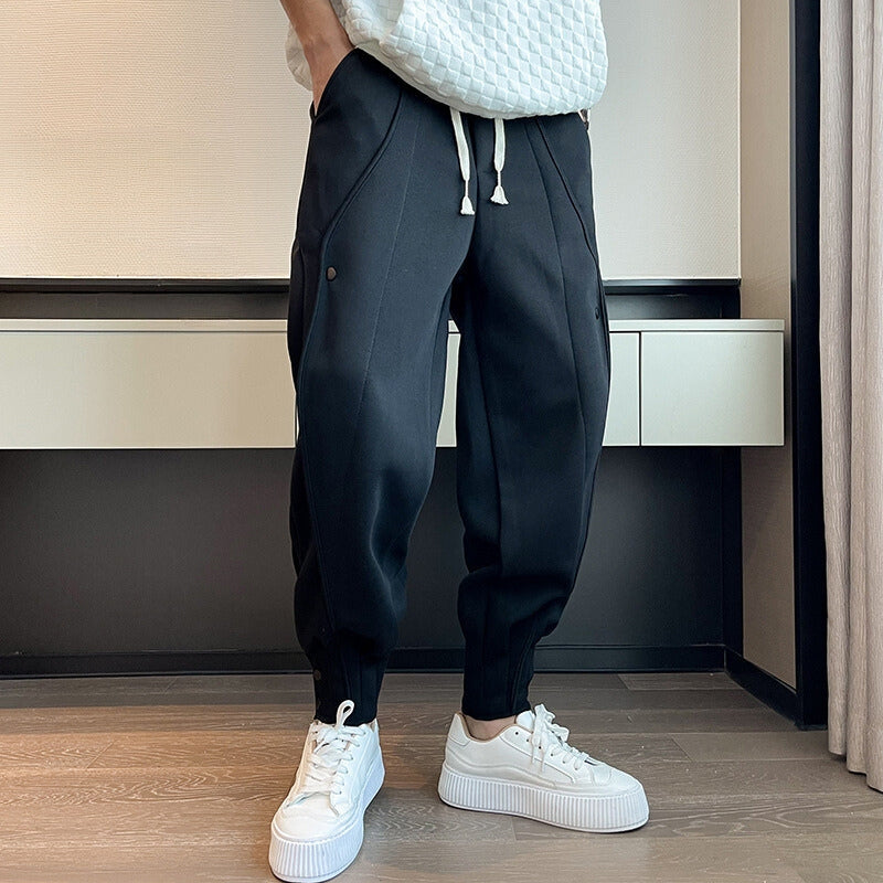 Tapered Jogger Trousers with Cuffed Ankles for Men