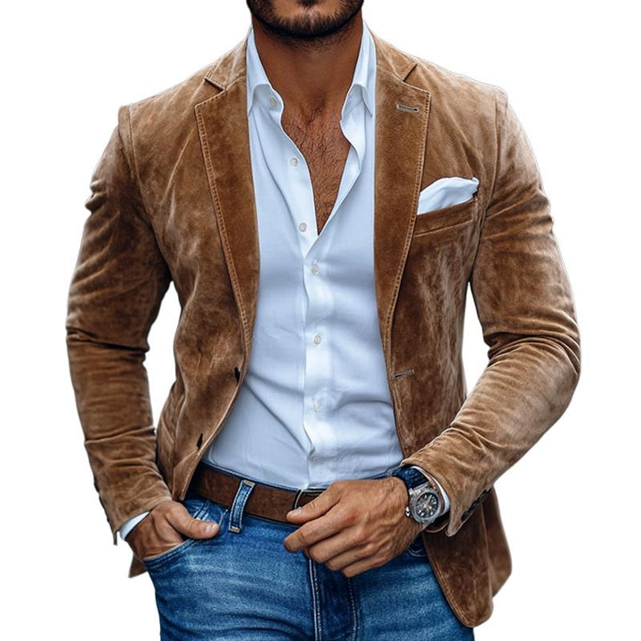 Textured Two-Button Blazer for Men