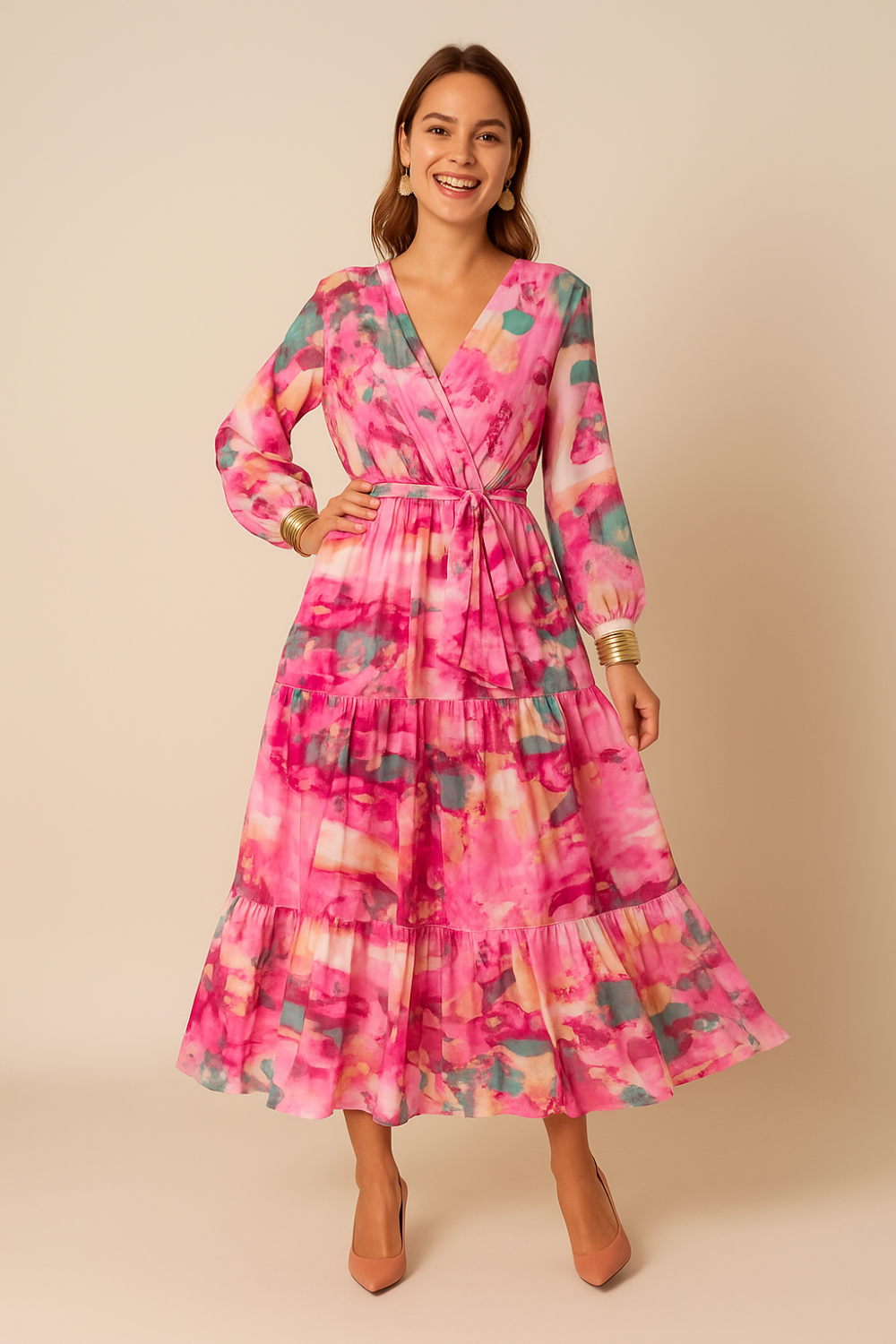 Tiered Midi Dress Women