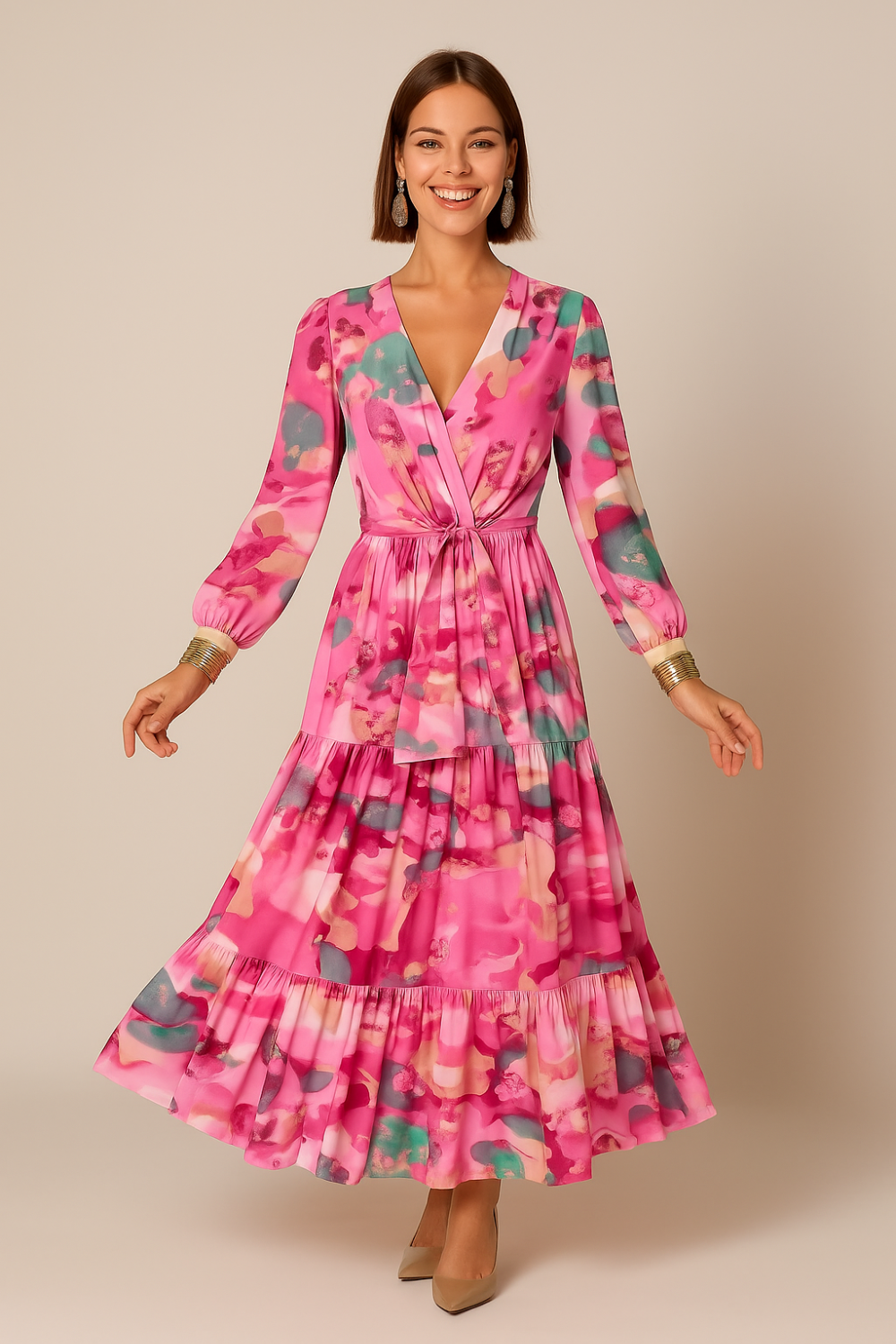 Tiered Midi Dress Women