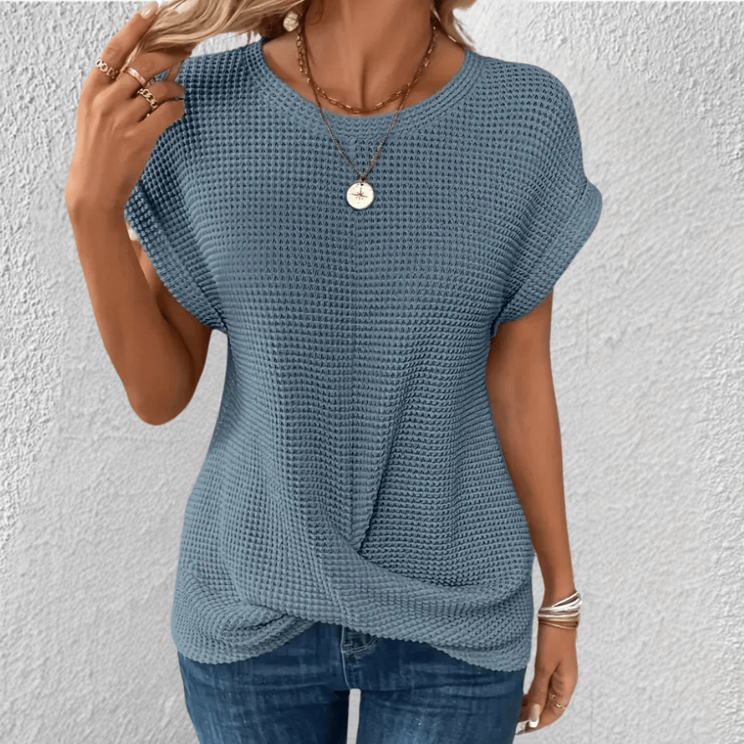 Tucking Waffle-Knit Top for Women