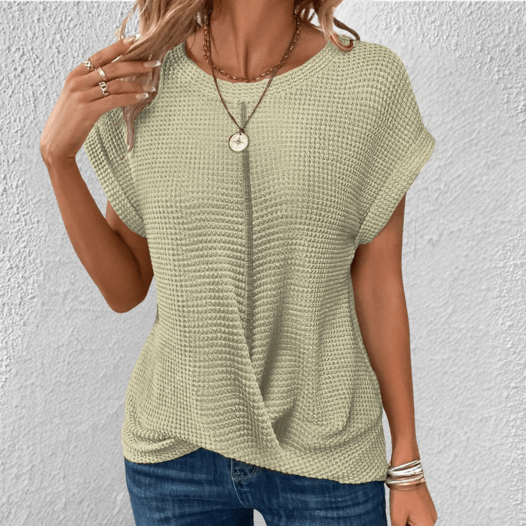 Tucking Waffle-Knit Top for Women
