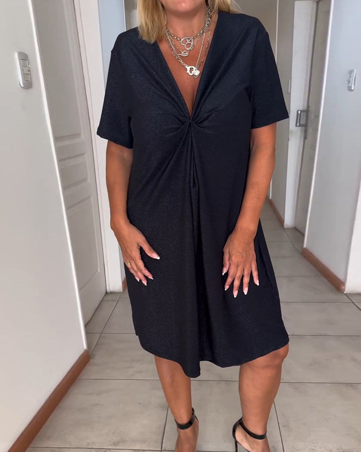 Twisted V-Neck Dress for Women