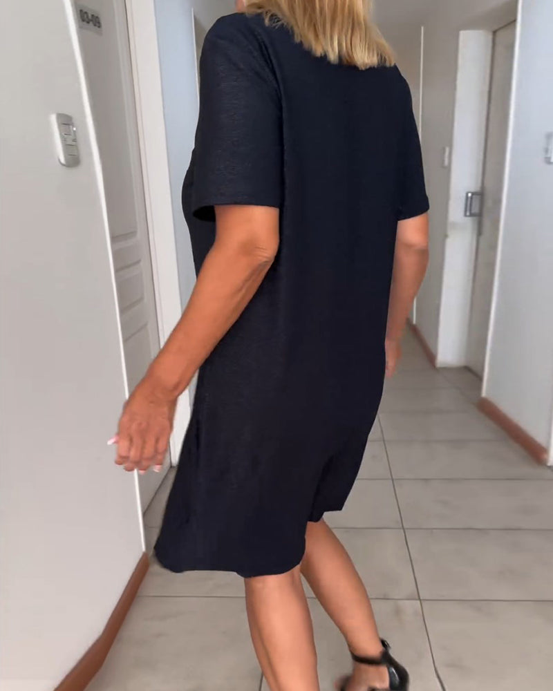 Twisted V-Neck Dress for Women