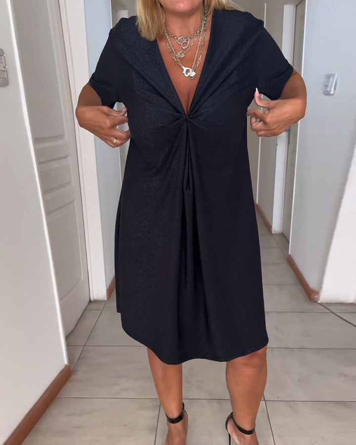 Twisted V-Neck Dress for Women