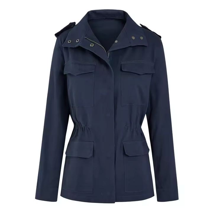 Utility Jacket Women – Elastic Waist & Flap Pockets