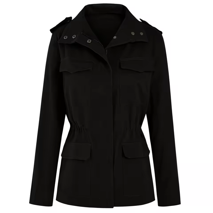 Utility Jacket Women – Elastic Waist & Flap Pockets