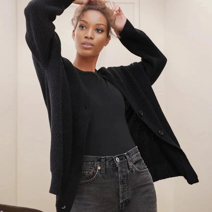 V-Neck Knit Cardigan for Women