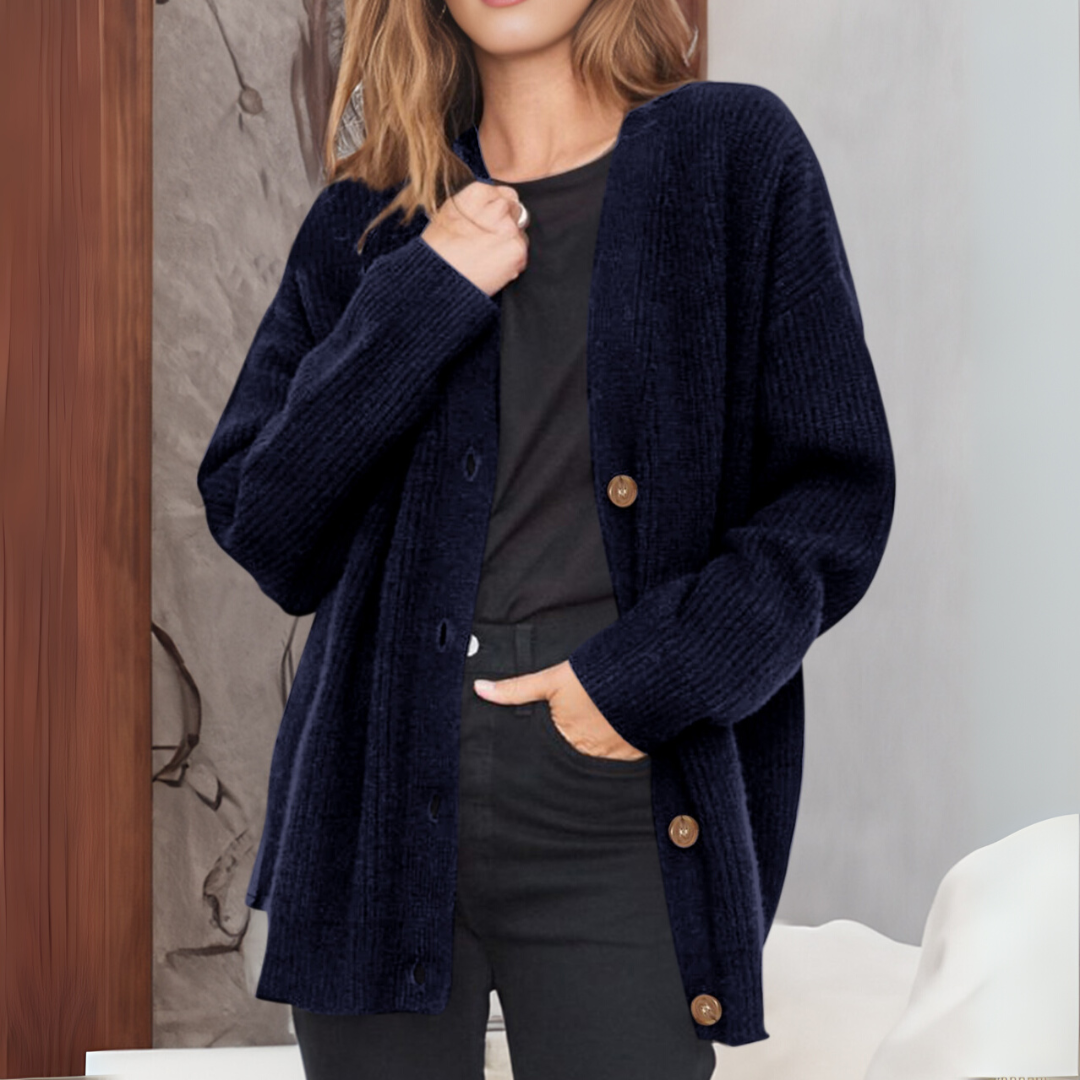 V-Neck Knit Cardigan for Women