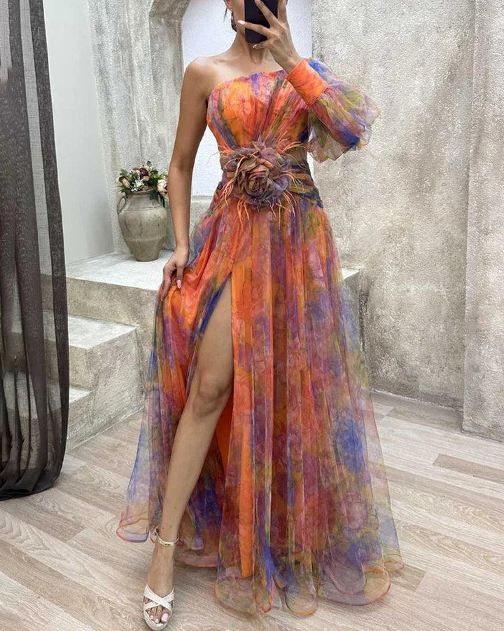Wedding Guest Dress Women – Sheer Sleeve & Layered Outer Look