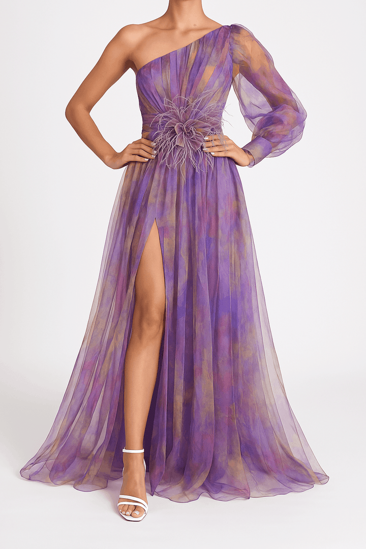Wedding Guest Dress Women – Sheer Sleeve & Layered Outer Look
