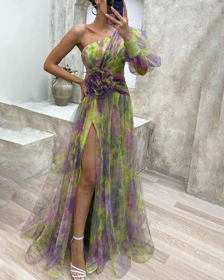 Wedding Guest Dress Women – Sheer Sleeve & Layered Outer Look