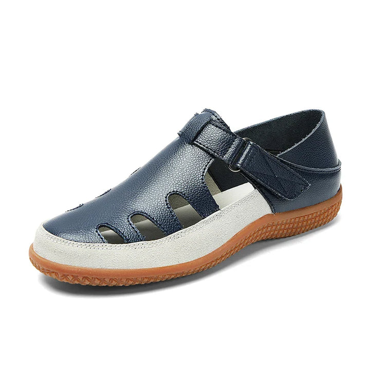 Women's Wedge Sandals With A Textured Surface For The Beach
