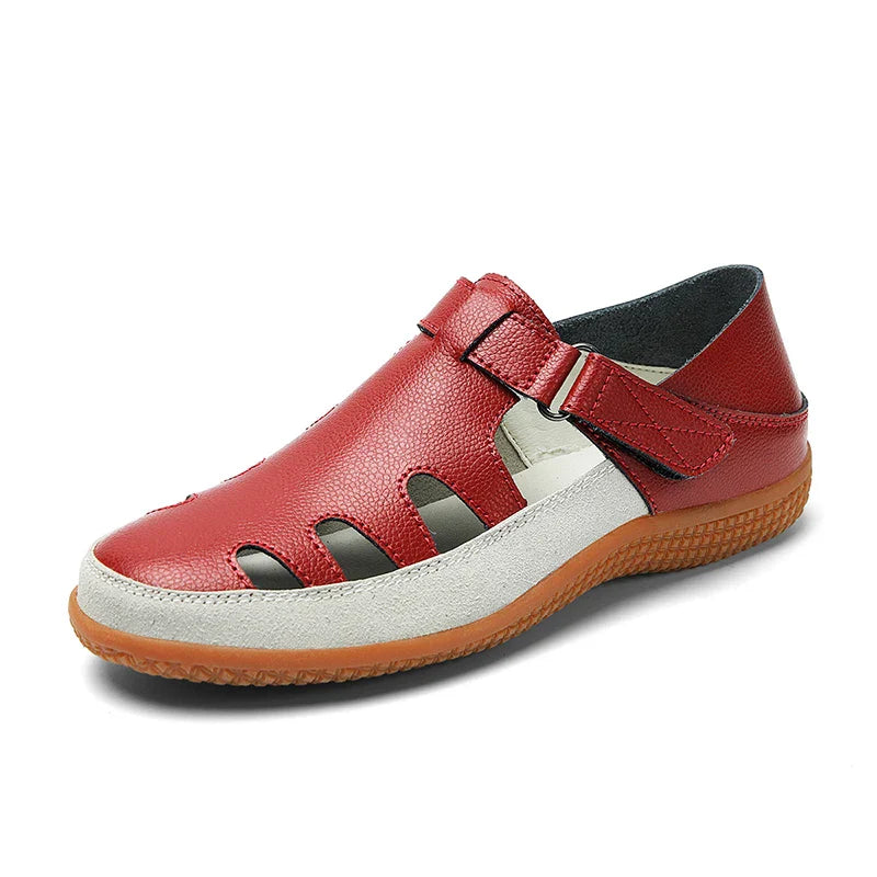 Women's Wedge Sandals With A Textured Surface For The Beach