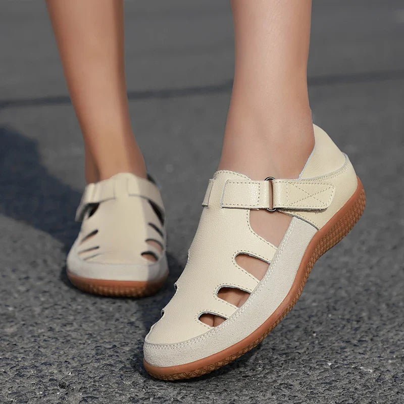 Women's Wedge Sandals With A Textured Surface For The Beach