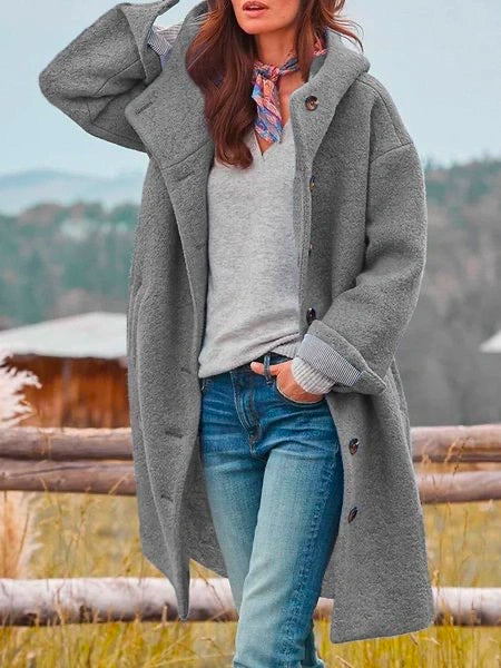 Comfortable Long Sleeve Maxi Cape With Hood