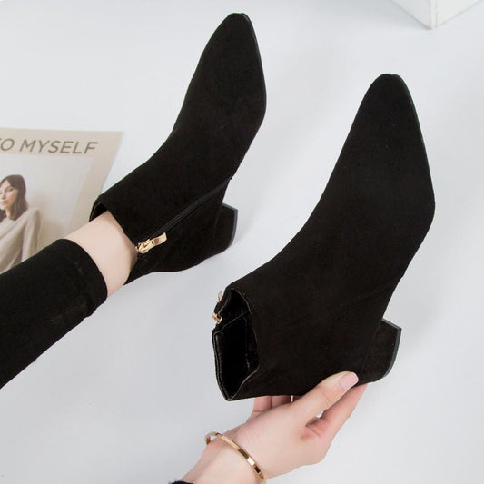 Hatzel | Stylish Leather Ankle Boots For Women Fall Fashion