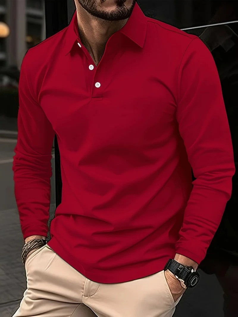 Steras | Long Sleeve Polo Shirt For Men