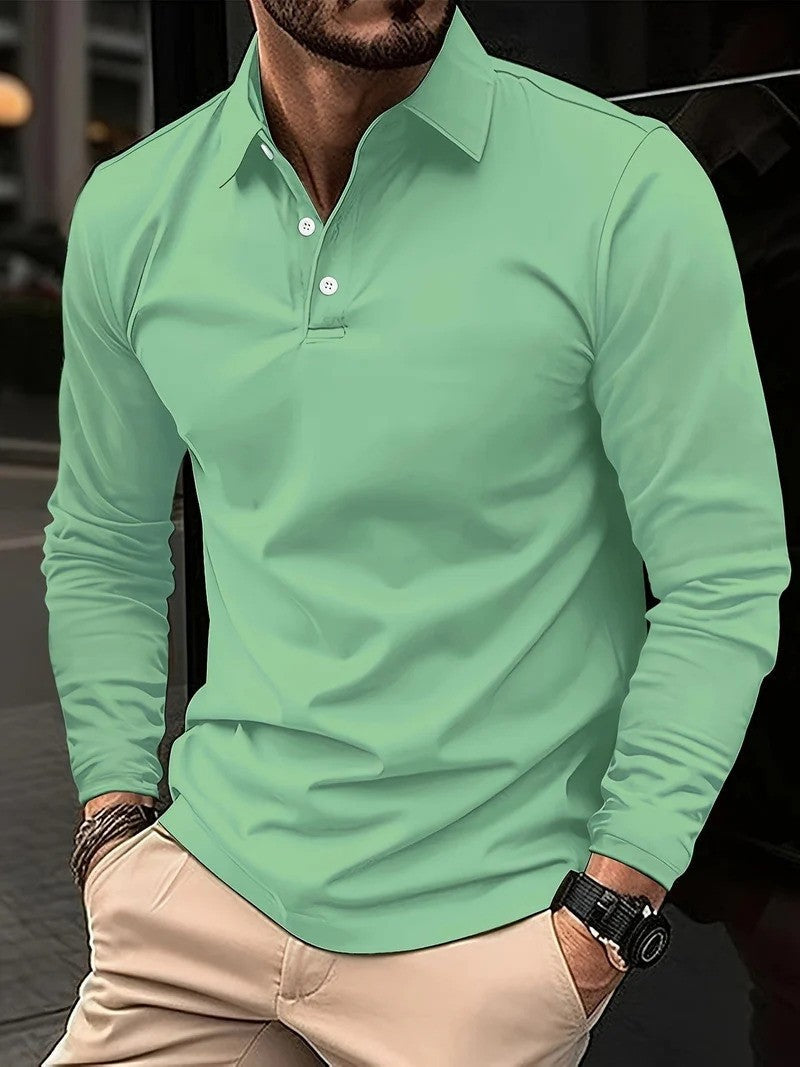 Steras | Long Sleeve Polo Shirt For Men
