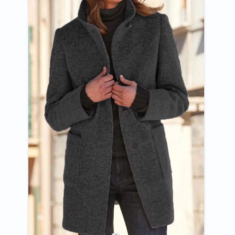 Donnesdia | Wool Coat With Button Closure For Women