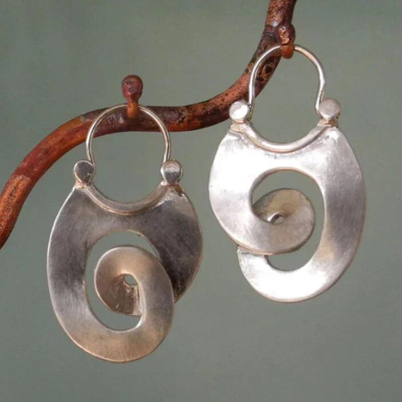 Leviane | Vintage Silver Spiral Earrings For Women