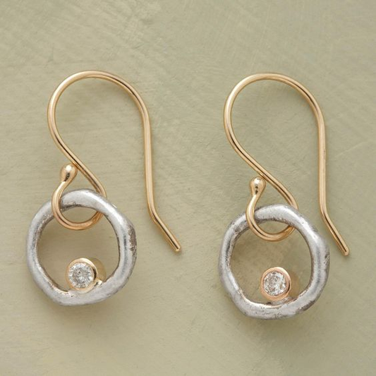 Esmerie | Vintage Gold And Silver Zirconia Earrings