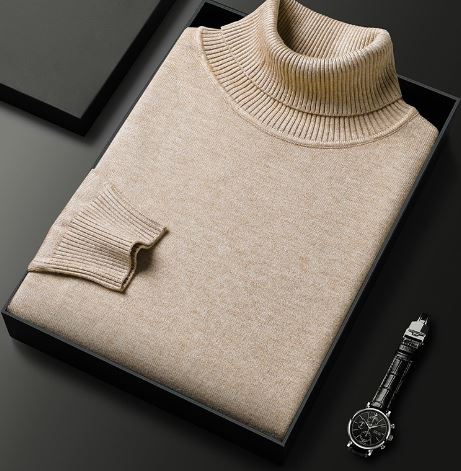 Steveni | Turtleneck Sweater For Men In Khaki And Black