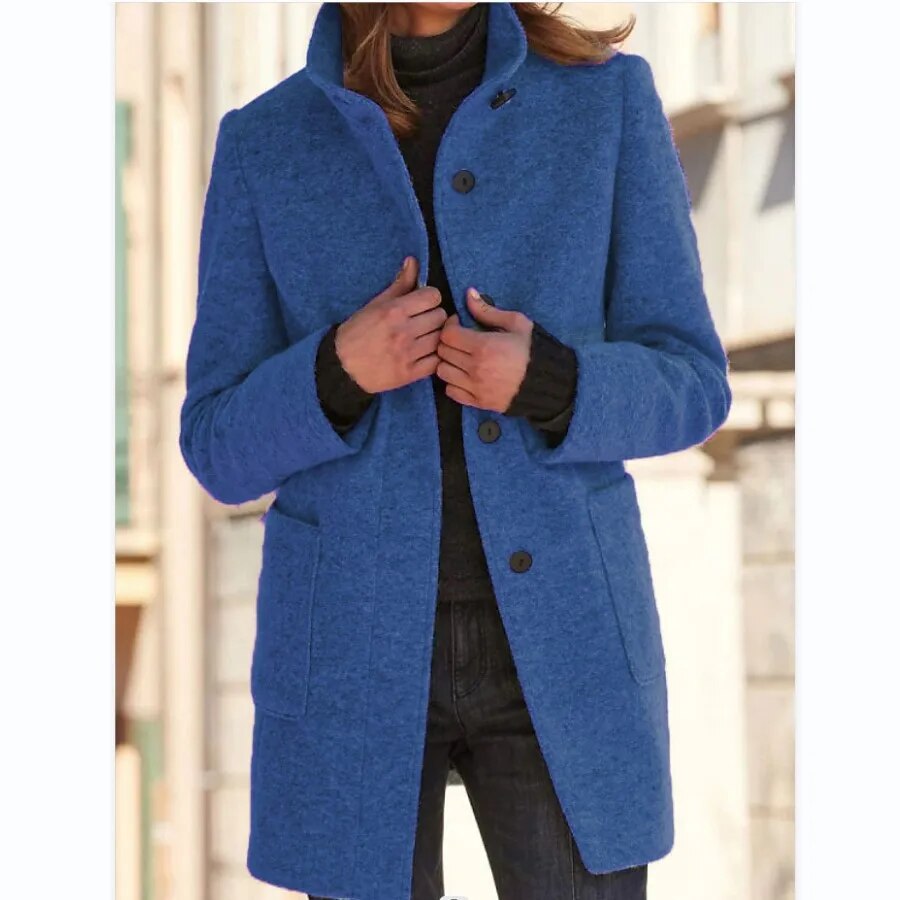Donnesdia | Wool Coat With Button Closure For Women